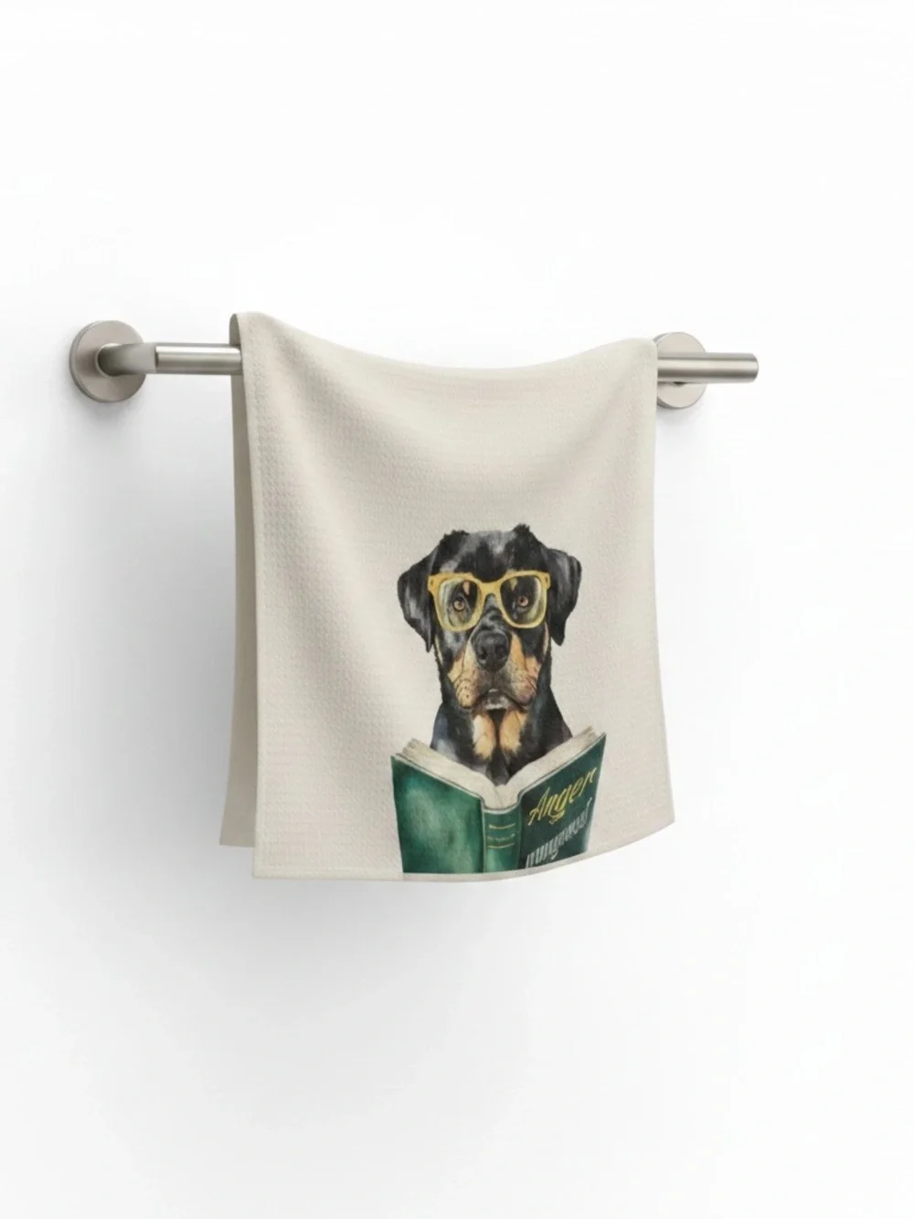 Towel with Rottweiler Reading Anger Management Text nwot